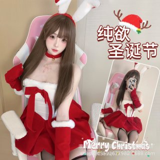 Plus size christmas bodysuit - gold velvet bunny girl outfit for new year & holiday cosplay, featuring festive design and hol...
