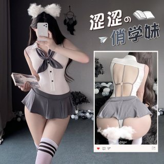 Qingruohan school uniform lingerie set - seductive no-remove bodysuit for intimate moments, sexy & playful design