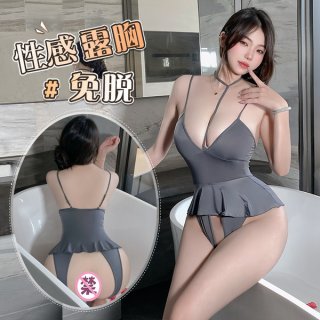 Sensual lace sleepwear set featuring a plunging neckline and ruffled design, perfect for intimate nights with couples.