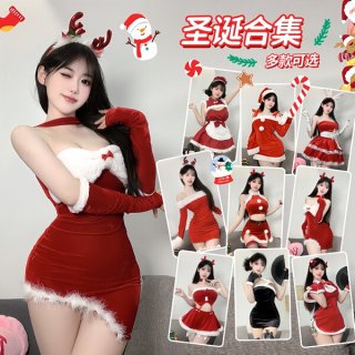 Sexy christmas lingerie set - velvet role play costume for new year eve & holiday cosplay, featuring festive designs and play...