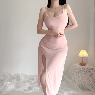 Womens sexy lace sheer nightgown set - transparent mesh sleep dress with adjustable straps, elegant design for comfortable sl...