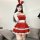 Sexy bunny girl costume set featuring red dress with lace trim, bunny ears, gloves, and stockings perfect for christmas or ne...