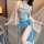 Vintage embroidered hanfu sleep dress with classical doudou belly wrap, featuring delicate floral embroidery and sheer fabric...