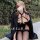 Womens seductive lace role play lingerie set - revealing busty costume outfit for adults