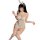 Woman wearing white bunny girl lingerie set with lace, bow headband, garters, and open-crotch design for sleepwear.