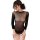 Woman wearing black lace sheer lingerie set, mesh sleepwear for date night and intimate moments.
