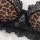 Sexy leopard print lace bra set with black floral trim, lightweight push-up lingerie for women, wild and alluring design.