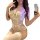 Woman in white lace lingerie set with sheer bodice, garter straps, and matching stockings. seductive sleepwear style.