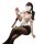 Woman in white blouse and black skirt holding phone, showcasing pure & alluring lingerie set - premium seductive secretarial ...