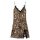 Leopard print lace chemise nightgown with bow straps and front split, perfect for romantic bedroom elegance.
