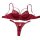 Sexy red lace embroidery lingerie set featuring a pure seduction bra and thong for women.
