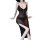 Sexy deep v lace sleepwear featuring sheer mesh design, long nightgown with adjustable straps, perfect for plus size comfort.