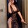 Sexy sensual lace long dress for plus size women - flattering sheer mesh evening gown, perfect for evening outfits with elega...