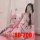 Woman in white and red maid costume with bows, posing in a room with hello kitty plush. plus size 200 lb maid costume for wom...