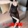 Plus size sexy lingerie set - deep v-neck sheer mesh nightgown with lace trim for women 200 lbs