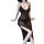 Sexy plus size nightgown with deep v-neckline, sheer mesh fabric, lace trim detail for women over 200 lbs.