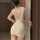 Woman wearing a plus size sexy secretary outfit featuring an ol style bodycon dress with lace top and matching set, designed ...