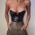 Sexy backless pu bodysuit with plunging neckline, perfect for trendy european-american style fall winter outfits.
