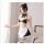 Woman wearing a 2021 sexy maid costume set with black and white lingerie, playful apron, and matching accessories.