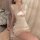 Elegant beige satin 2024 sexy qipao lingerie set, featuring delicate floral embellishments, perfect for seductive sleepwear o...