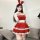 Sexy bunny girl costume set featuring a red dress with lace trim, bunny ears, gloves, stockings, and accessories perfect for ...