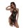 Elegant black lace cheongsam lingerie set featuring sheer mesh cut-out design, high slit, and provocative style for sensual a...