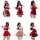 Sexy christmas costume featuring red lingerie set with festive santa hat and bunny ears, perfect for new year outfits.