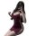 Woman in 2025 burgundy lace sleep dress with high slit and low cut, posing seductively while taking a mirror selfie.