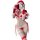 Sexy 2025 new year lingerie set featuring a red bodysuit with faux-fur cape, tie-strap design, and festive details.