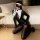 Genuine cloud sensual open-crotch sleepwear set - 2026 cosplay nun costume for women, featuring black bodysuit with white hea...