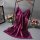 Elegant purple lace tank sleep dress with satin finish, displayed on hanger with floral decor. 2026 nine purple li fire luck-...