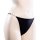 Black low-rise high-slit cotton briefs with delicate embellishments, offering seamless design and breathable comfort for wome...