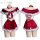 Manyan 2026 new year bunny costume mesh bodysuit - sexy christmas lingerie set for women, featuring festive red and white des...