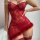 Sexy lace sheer nightgown with feather trim, elegant design for womens intimate apparel.