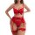 Tinghao 2026 chinese new year red lingerie set featuring sexy bow lace garter belt design, perfect for festive celebrations.