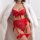 Sexy red lace garter belt set featuring large bows, perfect for valentines day or romantic occasions.