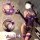 Woman modeling purple lace backless lingerie set with sheer mesh bra, steel underwire, and matching bodysuit.
