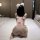 Woman wearing pink cartoon bodysuit with anime face print, fluffy ears, and open-crotch design — playful lingerie for bedroom...
