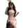 Woman wearing shuyao seductive lingerie set - modest bunny girl sleepwear costume with fishnet stockings and bunny ears.