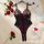 Black lace bodysuit with red floral embroidery, sheer mesh panels, and open-crotch design. trendy european-style lingerie for...
