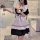A stylish maid costume dress featuring black and white colors, perfect for cosplay or anime-themed events. ideal for schoolgi...