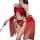 Woman wearing red chinese-style lingerie set with lace, tassels, and sheer sleeves — sexy hanfu-inspired bodice for romantic ...