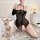 Sexy sheer black bodycon lace corset dress with straps, featuring a seductive design perfect for womens boudoir outfits.