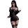 Woman wearing meiyoujia sensual couple lingerie set - playful no-remove bedroom sleepwear with black mesh dress and fishnet s...