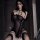 Woman wearing meiyoujia sensual couple lingerie set - black sheer bodysuit with fishnet stockings, luxury intimate wear for p...