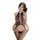 Sexy lace bodysuit with sheer mesh design, thigh-high stockings, perfect for seductive sleepwear set.