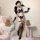 Adorable & alluring womens lingerie set - bare-chest, bare-butt pure-seduction 3-piece no-remove outfit with floral details a...