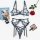 Embroidered garter belt set with steel ring, featuring a sexy 3-piece lingerie outfit in -style split design.
