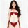 Festive christmas plush trim bikini set - tie-front halter sexy 3-piece lingerie gift for new year