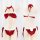 Festive christmas plush trim bikini set - tie-front halter sexy 3-piece lingerie gift for new year